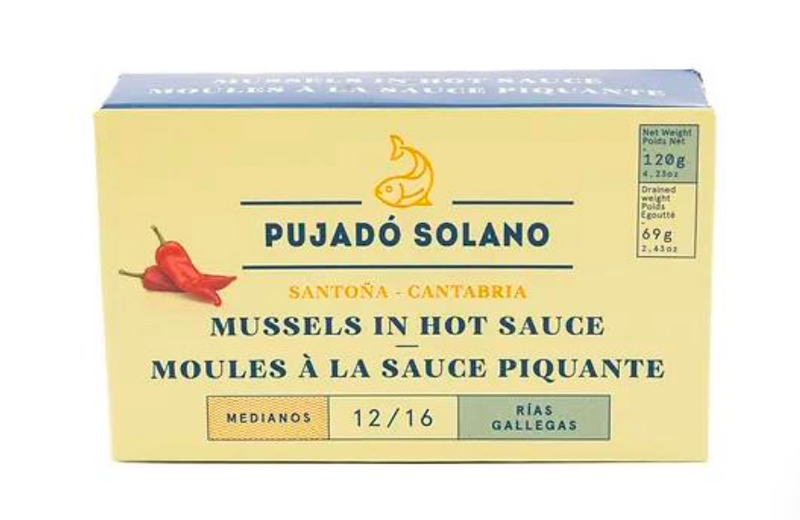 PUJADÓ SOLANO - Mussels in Spicy Sauce from Galician estuaries (medium size)