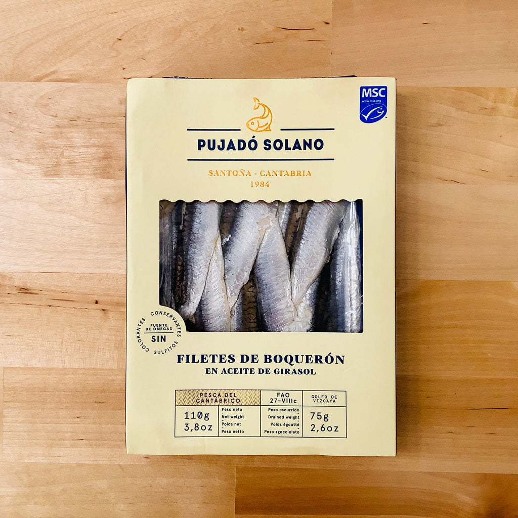 PUJADÓ SOLANO Cantabrian Boquerones (Marinated White Anchovies) 110g –  comotaperia